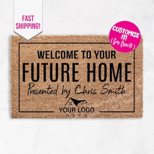Welcome Home Doormat  Real Estate Closing Gift  Personalized Outdoor Mat for Home Buyers