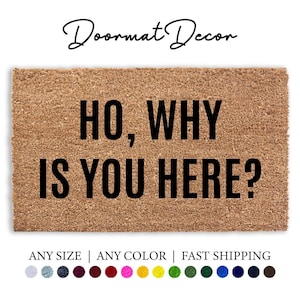 Funny Flocked Coir Doormat  Custom Welcome Mat Housewarming  Gift Idea