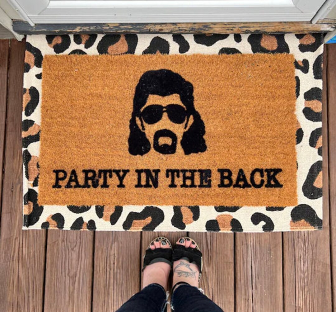 Party in the Back Mullet Doormat Funny Outdoor Mat Etsy