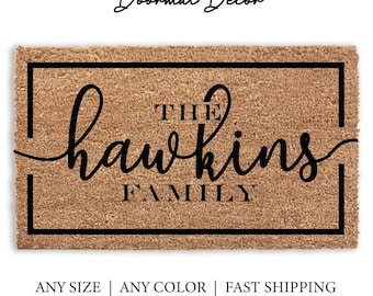 Coir Doormat  Welcome Mat for Engagement  Weddings  Custom Outdoor Rug Double Door