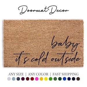 Custom Snowflake Doormat  Christmas Holiday Rug  Personalized Outdoor Welcome Mat