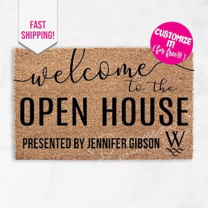 Welcome House Doormat  Real Estate Closing Gift for Home Buyers  Outdoor Welcome Mat