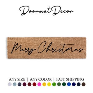 Merry Christmas Doormat Flocked Coir Welcome Mat Holiday Decor for Front Door Perfect Christmas Gift image 2