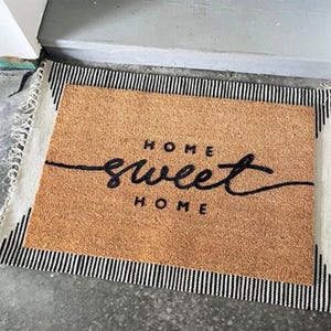 Coir Doormat - Custom Outdoor Welcome Mat for Home Sweet Home - Housewarming Gift