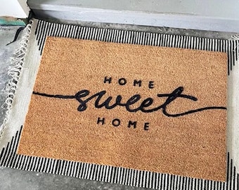 Coir Doormat - Custom Outdoor Welcome Mat for Home Sweet Home - Housewarming Gift