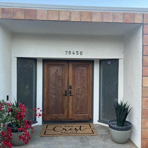 Custom Personalized Coir Doormat  Welcome Mat for Airbnb Engagement Wedding Gift  Outdoor Double Door Rug