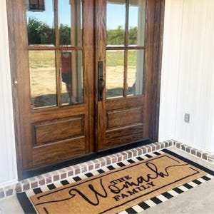 Personalized Coir Doormat  Custom Welcome Mat for Engagements  Weddings  Unique Client Gift Outdoor Rug