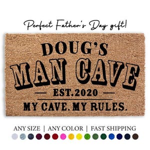 Man Höhle Fußmatte Custom Opa Geschenk Vatertag Teppich für Garage