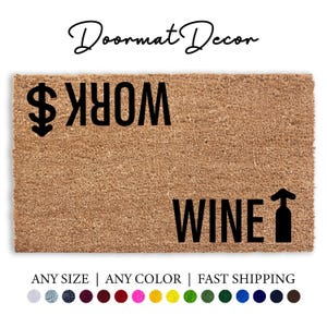 Tapete de porta de vinho personalizado, tapete de boas-vindas personalizado, presente engraçado para amantes de vinho