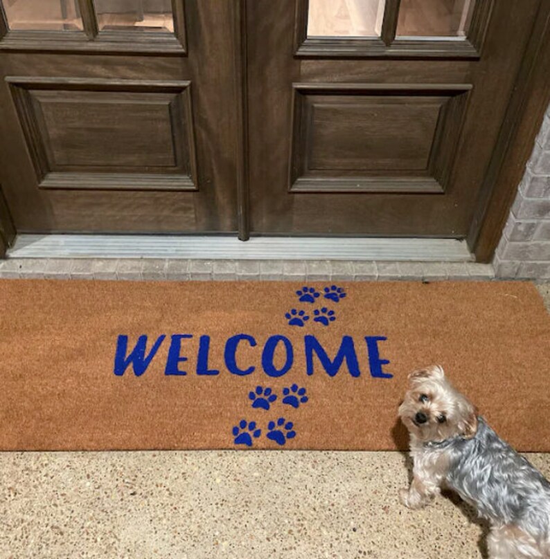 Paw Prints Doormat Dog Foot Print Pet Lover Etsy