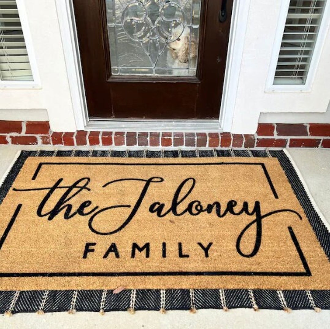  Felpudo de puerta de coco personalizado con felpudo resistente  para exteriores, regalo para perro, papá, hogar, interior y exterior, para  porche, patio, entrada de puerta delantera, 24 x 36 pulgadas 