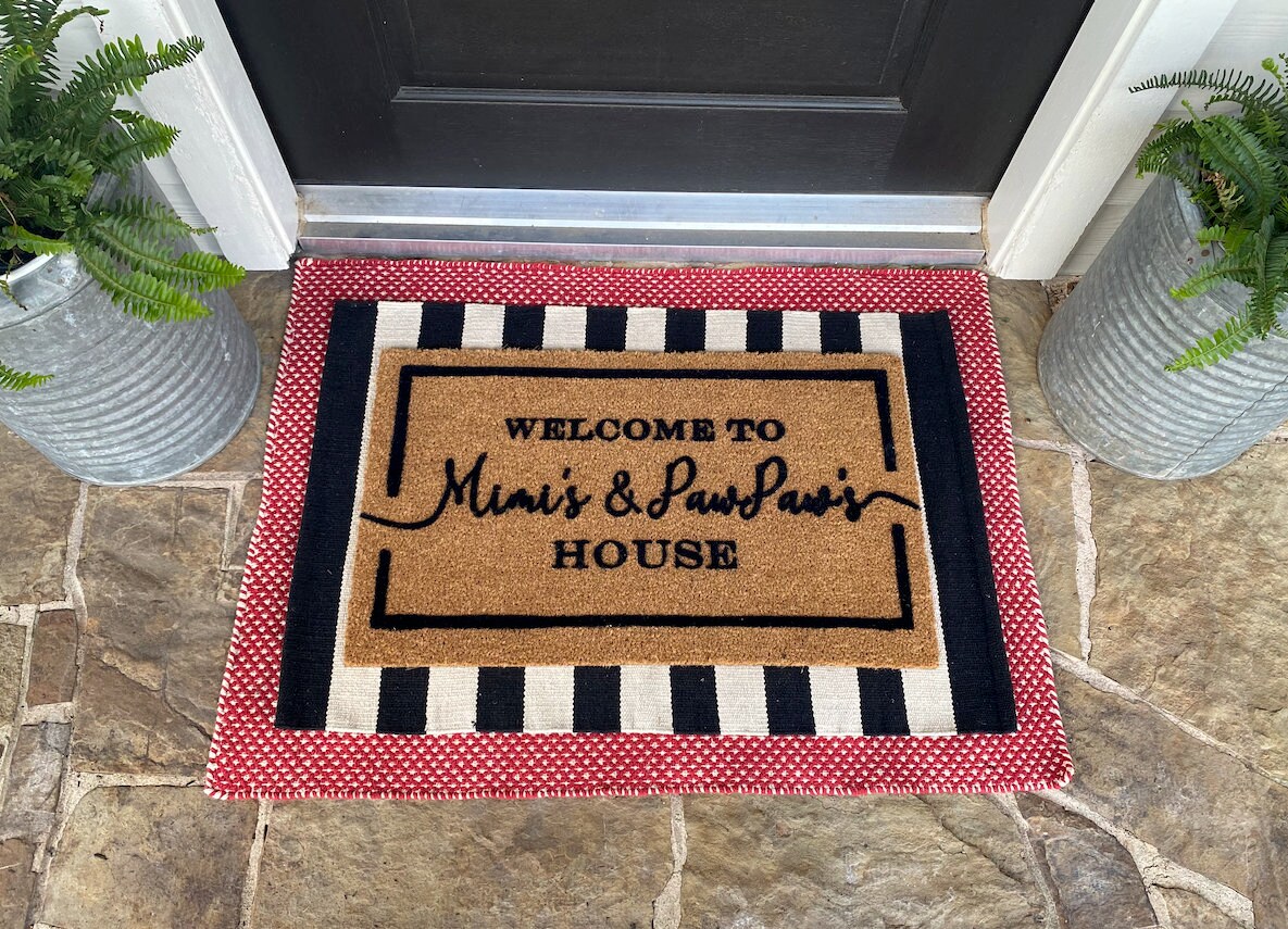 Fun Letter Front Door Mat Welcome Door Mat ,Indoor Outdoor Doormat Multiple-Use Welcome Mats for Front Door Easy to Clean Garage Floor Mat Durable