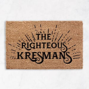 The Righteous Gemstones Doormat Flocked Coir Welcome Mat for Engagement or Wedding Gift Outdoor Double Door Rug