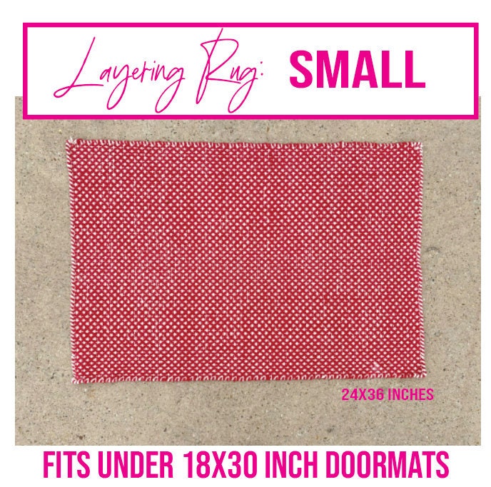 Red Layered Rugs CLEARANCE!!! SMALL Red Knit Cotton Rug, Woven Indoor Outdoor Layering ...