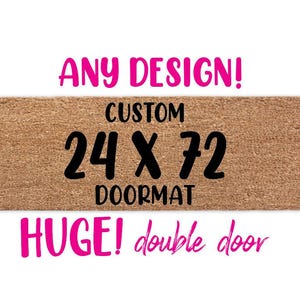 Personalized 24x72 Doormat Custom Welcome Mat for Double Doors Flocked Coir Rug with Logo