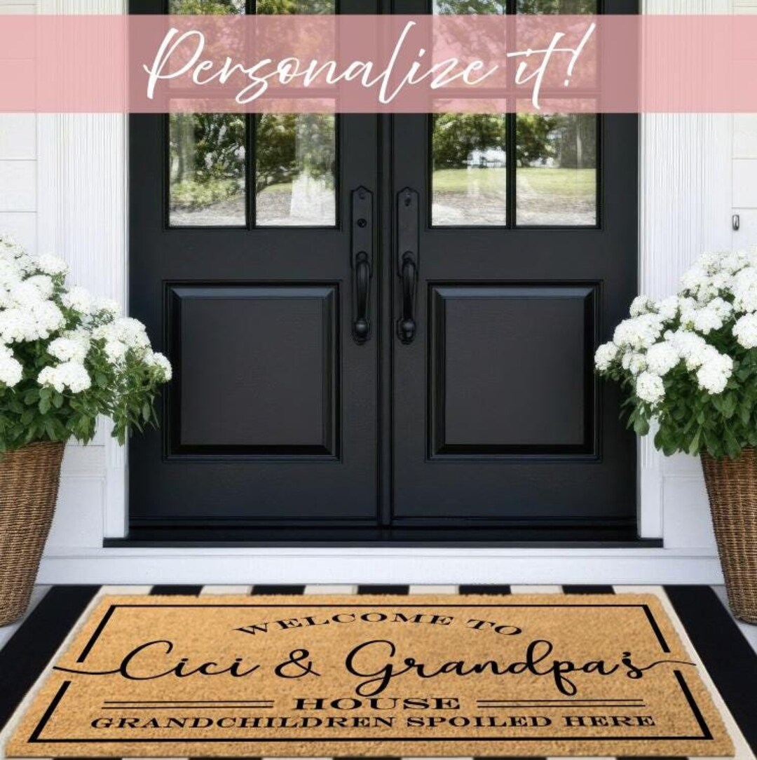 Custom Grandparent Doormat Spoiling Grandchildren Here Unique Gift for ...