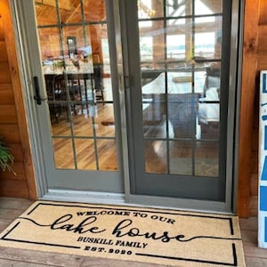 Lake Doormat  Custom Lake Home Decor  Outdoor Welcome Mat