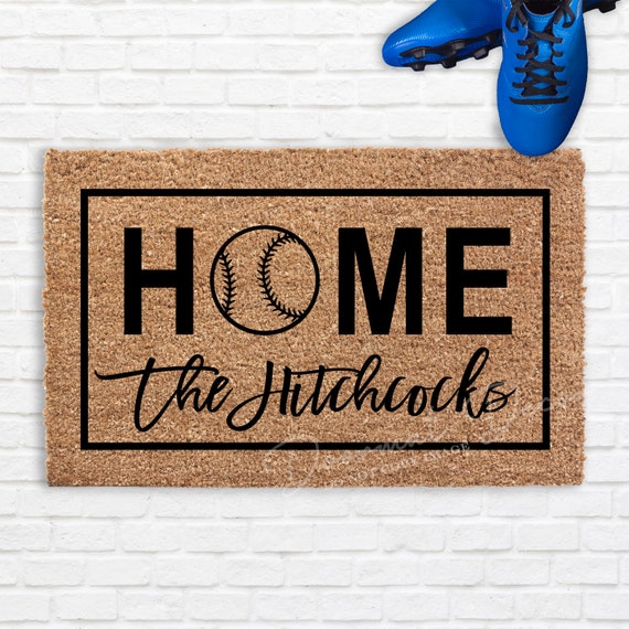 Personalized Baseball Softball Doormat Sports Team Gift Etsy