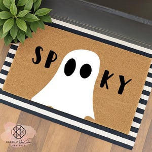 Spooky Ghost Doormat Fall Halloween Cute Ghost Entryway Door Mat Rug Decor