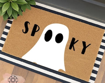 Felpudo fantasma espeluznante para otoño, Halloween, lindo felpudo de entrada con fantasmas, decoración