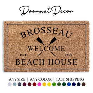 Beach House Doormat  Ocean Welcome Mat  Coastal Home Decor