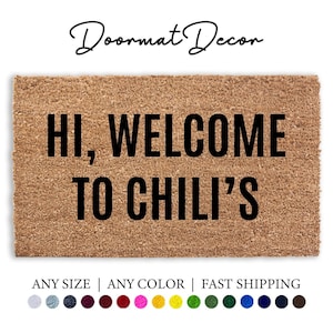 Funny Chilis Welcome Doormat Custom Flocked Coir Rug Perfect Housewarming Gift