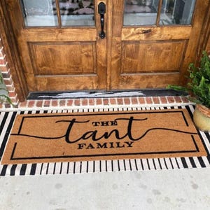 Personalized Coir Doormat  Custom Welcome Mat for Home  Engagement or Wedding Gift Outdoor Rug