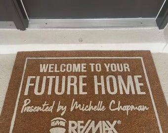 Welcome Home Doormat  Real Estate Closing Gift  Personalized Outdoor Mat for Home Buyers