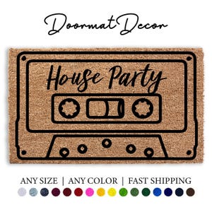 House Party Cassette Doormat Funny Music Studio Rug Personalized Outdoor Welcome Mat
