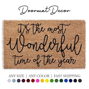 Its The Most Wonderful Time of the Year Doormat - Holiday Welcome Mat for Christmas Entryway Decor