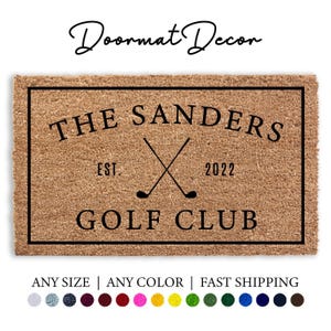 Personalized Golf Doormat  Custom Welcome Mat for Golf Lovers  Golf Team Gift Home Decor