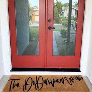 Personalized Coir Doormat   Welcome Mat with Name  Unique Engagement or Wedding Gift