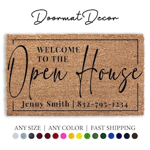Welcome Mat for New Home Buyers  Real Estate Closing Gift  Open House Doormat