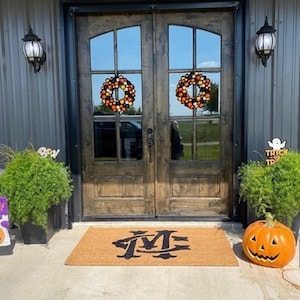 Monogrammed Coir Doormat Outdoor Family Name Welcome Mat Custom Client Gift