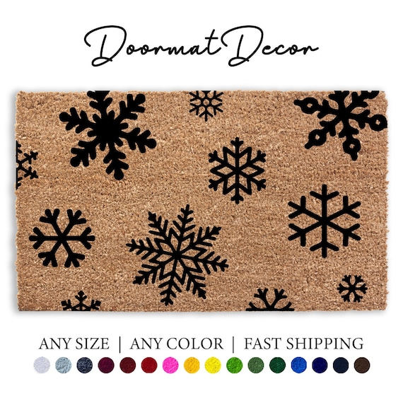 Snowflakes Doormat, Christmas Holiday Rug, Outdoor Welcome Mat, Snow Flake  Door Mat, Custom Personalized Doormat, Holiday Home Decor 