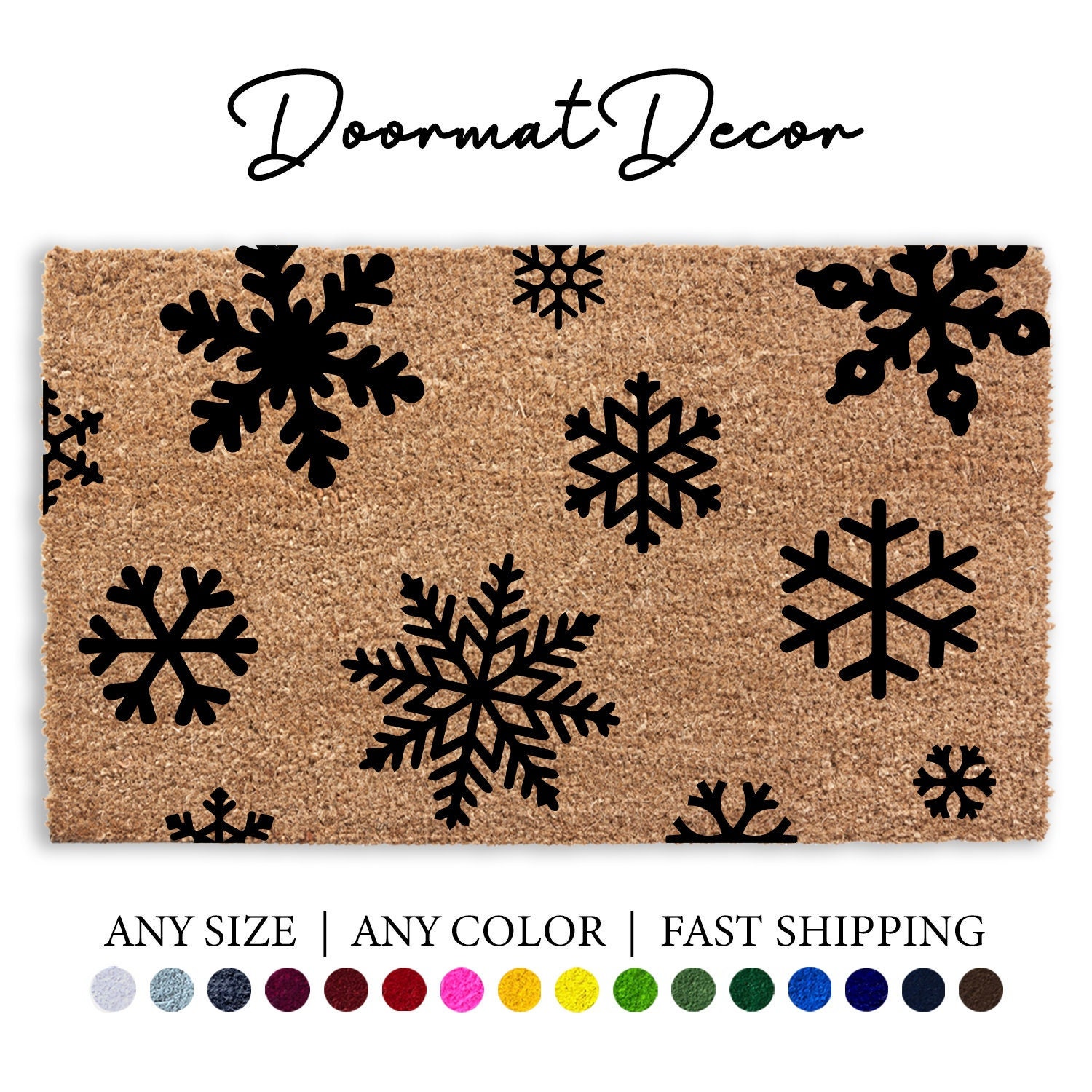 Winter Doormat, Christmas Doormat, Patio Decor, Holiday Door Mat, Holiday  Decor, Snowflake Door Decor, Gift for Mom, Doormat for Front Porch 
