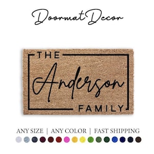 Personalized Coir Doormat Custom Welcome Mat for Engagement or Wedding Gift Outdoor Rug for Double Doors