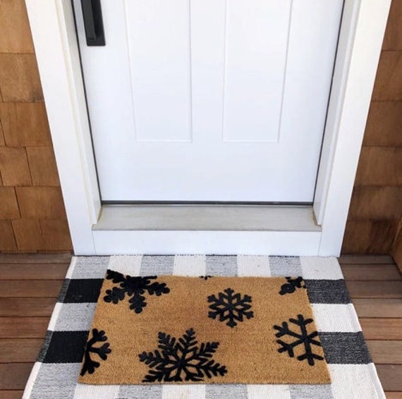 Snowflakes Doormat, Christmas Holiday Rug, Outdoor Welcome Mat, Snow Flake  Door Mat, Custom Personalized Doormat, Holiday Home Decor 
