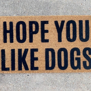 Funny Dogs Welcome Doormat Pet Lover Entryway Decor Double Door Size