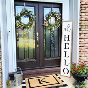 Personalisierte Monogramm Bordüre Kokos Fußmatte Familienname Outdoor Willkommen Matte Housewarming Geschenk