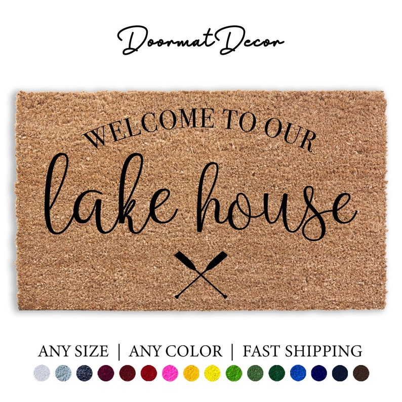 to Our Lake House Doormat Oars Summer Lake Door Mat Etsy