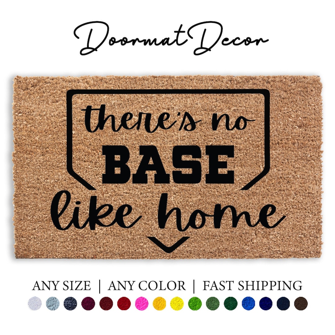 Softball Entry Rug Baseball Softball Doormat Custom Team Gift Outdoor Entryway Decor Home ...