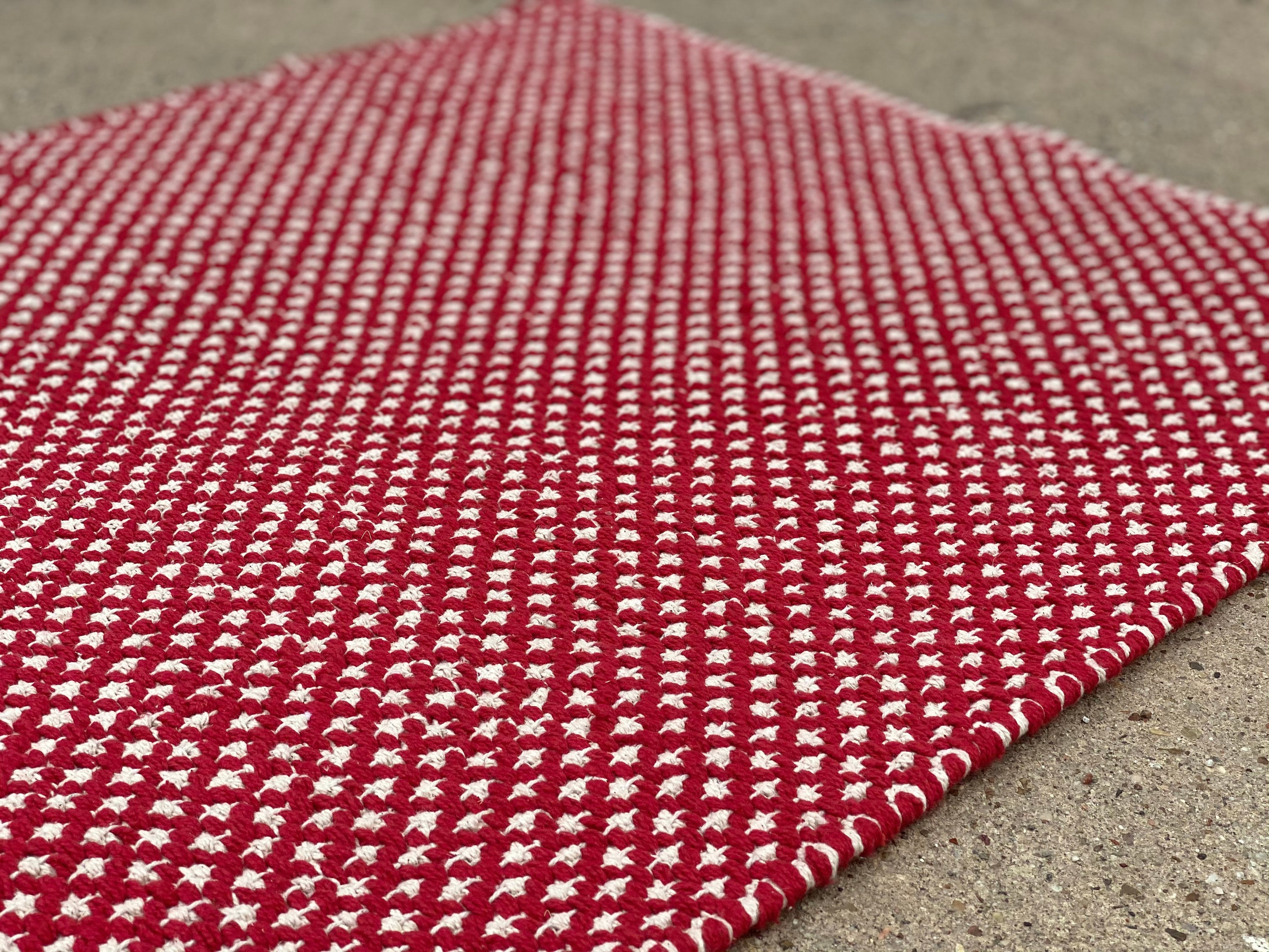 Red Layered Rugs CLEARANCE!!! SMALL Red Knit Cotton Rug, Woven Indoor Outdoor Layering ...