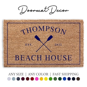 Beach House Doormat  Ocean  Lake Decor  Outdoor Welcome Mat