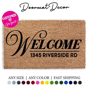Custom Address Doormat - Personalized Outdoor Welcome Mat with Street Numbers for Moving or Client Gifts