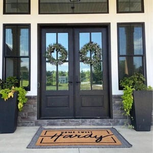 Coir Doormat Welcome Mat for Double Doors Perfect Engagement or Wedding Gift