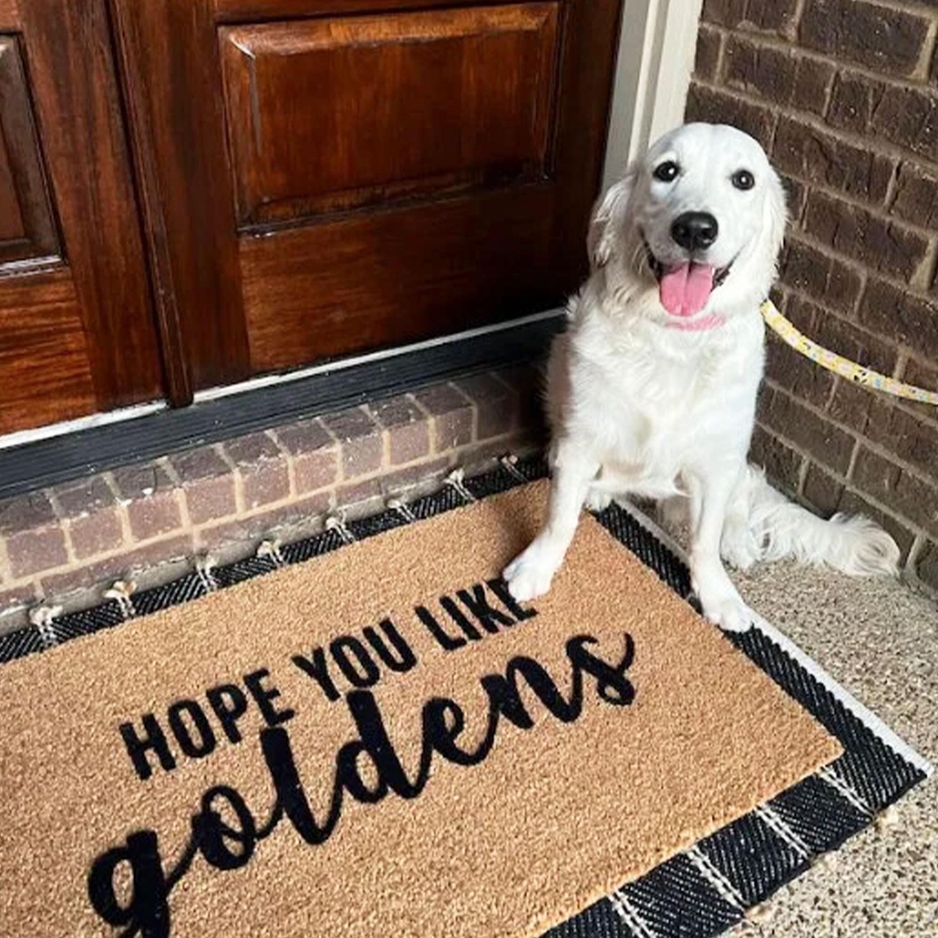 Golden Retriever Doormat Pet Lover Welcome Mat Cute Paw Print Rug