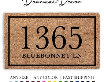 Address Doormat Personalized Street Sign Custom Mat for Home Unique Moving Gift