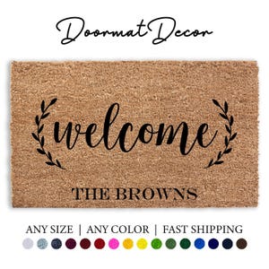 Personalized Coir Doormat  Custom Welcome Mat  Perfect Engagement or Wedding Gift