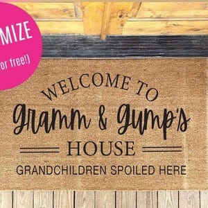 Personalized Welcome Doormat for Nana  Papas House  Custom Rug Gift for Spoiled Grandkids  Grandma  Grandpa Home Decor